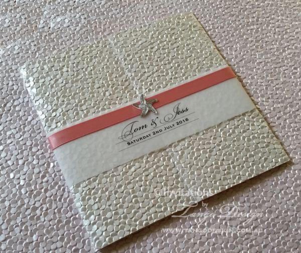زفاف - Pebble Beach Wedding invitations - Unique wedding invitation  SAMPLE ivory blush pink or custom colours