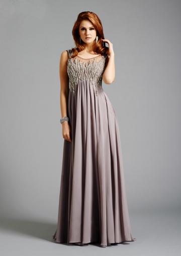 Mariage - Tulle Chiffon Scoop Beading Sleeveless Ruched Floor Length