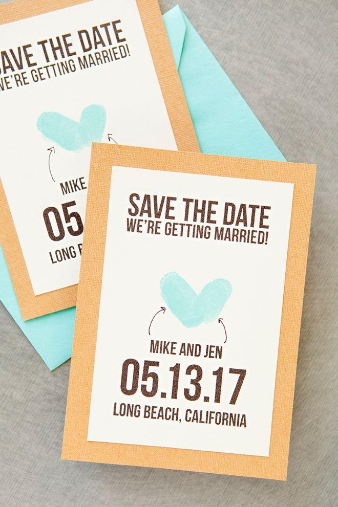 Wedding - Make Your Own Thumbprint Heart Save The Dates!