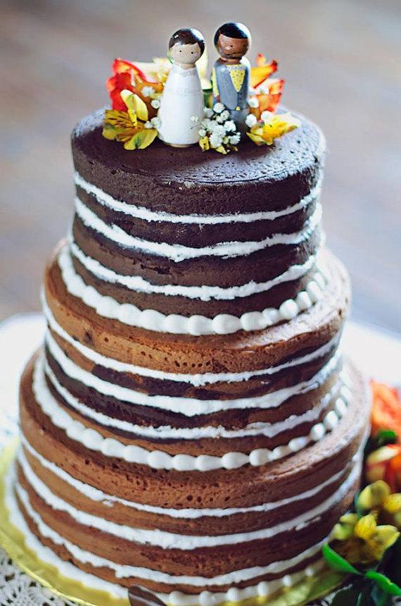 Mariage - Wedding Cake Topper Peg Dolls / Custom Wedding Cake Topper / Hand Painted Cake Toppers / Peg People / Custom / Hand Painted / One of a kind