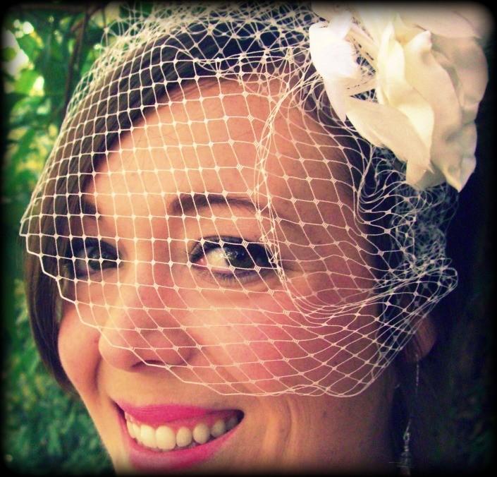 Hochzeit - Mini Birdcage Veil - Bridal Retro 9 inch Russian Veiling with 1 haircomb Pick your color