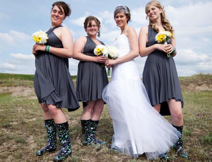 Hochzeit - Convertible Wrap Dress Bridesmaid Dress - Jersey Infinity Style