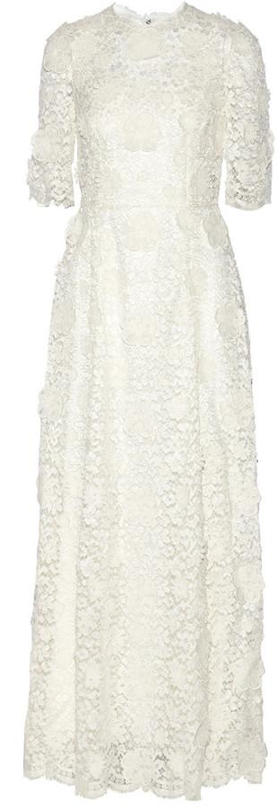 Hochzeit - Dolce & Gabbana Floral-Appliquéd Guipure Lace Gown