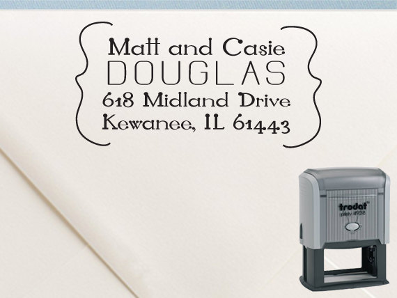 Wedding - Personalized Address Stamp - Self Inking Address Stamp - Custom Stamp - TTR38