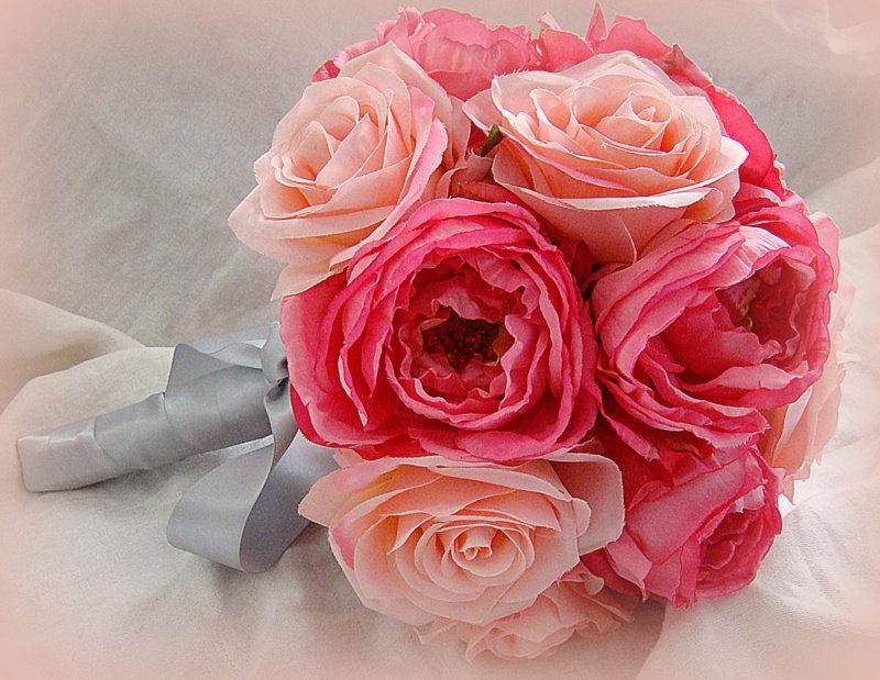Hochzeit - Wedding Bouquet, Pink Wedding Bouquet, Pink Rose Bouquet