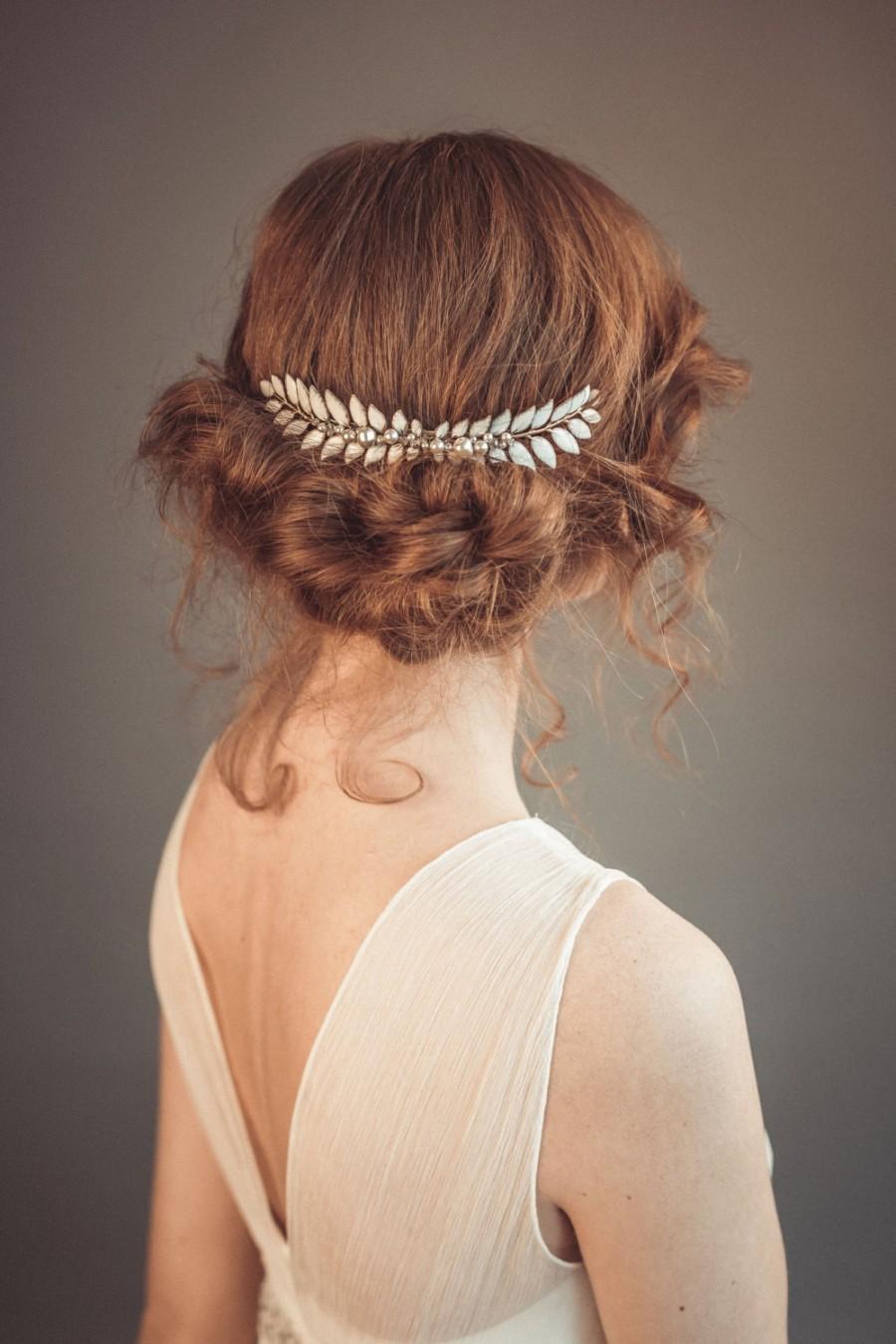 Hochzeit - Grecian bridal headpiece - Leaf hairpiece - Grecian hair piece -  Leaf hair comb - Bridal hair comb