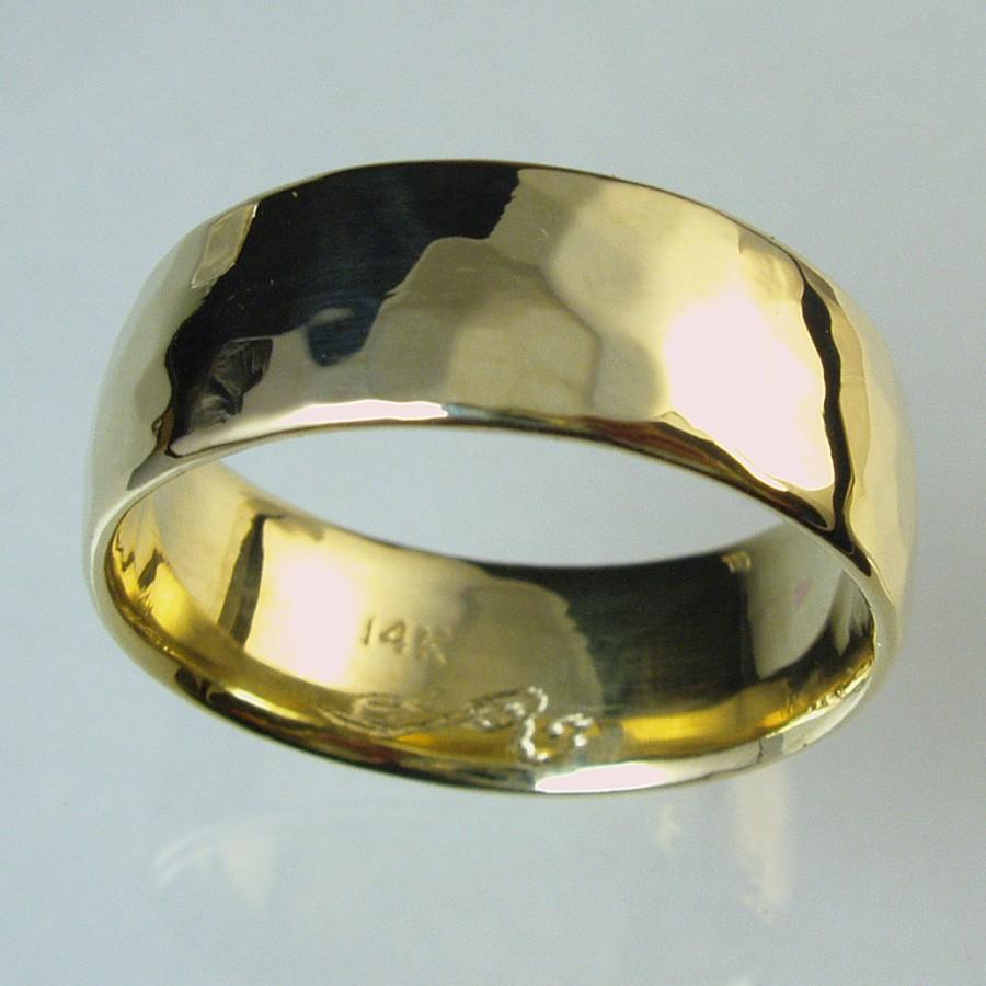 Mariage - Mens wedding band, Unisex wedding band, gold ring,free shipping, Recycled gold,Woman Wedding Band,man wedding band yellow Gold,made to order