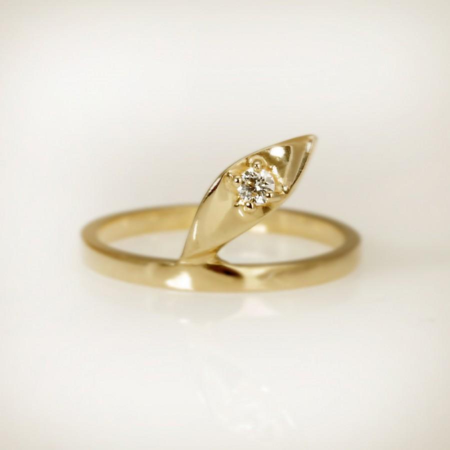 زفاف - Unique  ring Gold  Engagement Ring Diamond Wedding Ring Solitaire diamond Braided ring Cocktail ring Classic ring Solid RG-1100