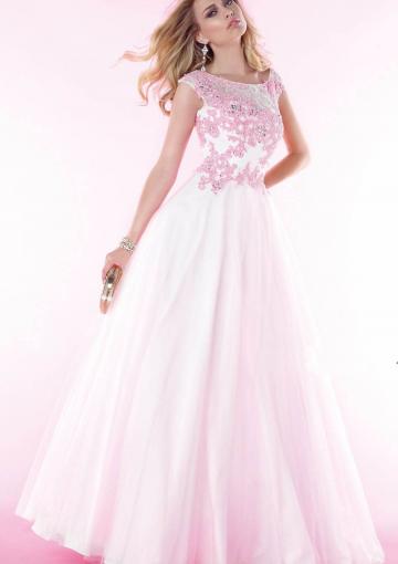 Mariage - Scoop Appliques Open Back Sleeveless Floor Length Ball Gown