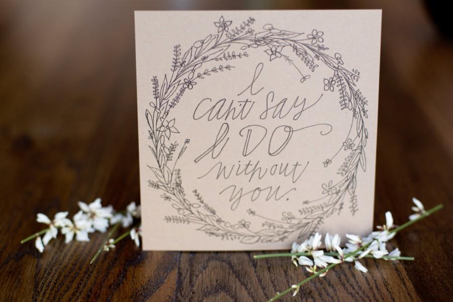 Hochzeit - Will You Be My Bridesmaid Flat Card, Sweet Wreath