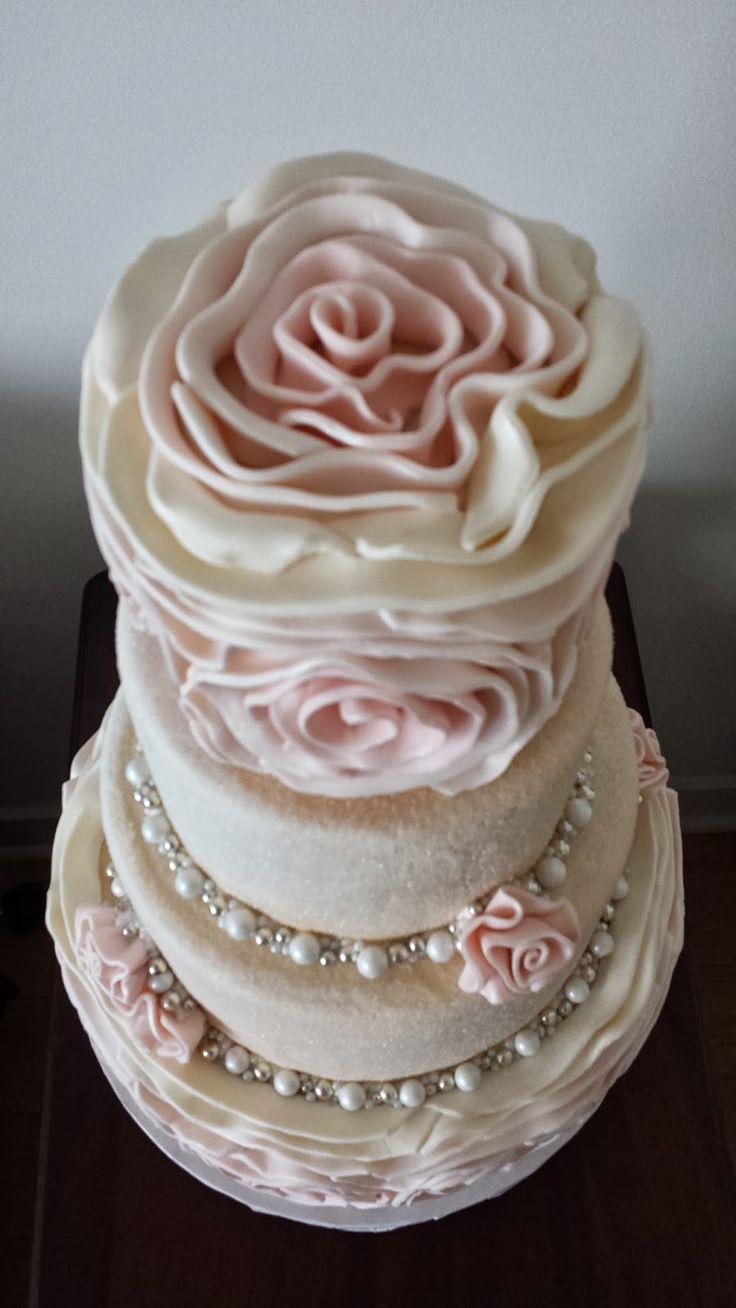 Wedding - Large Rosette Winter Wedding Cake
