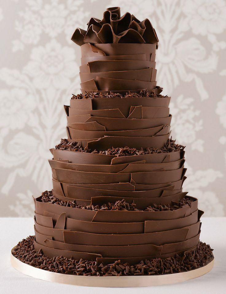 Свадьба - Milk Chocolate Ribbons Wedding Cake