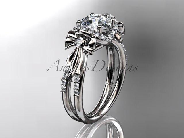 Mariage - platinum diamond unique engagement ring,wedding ring ADER155