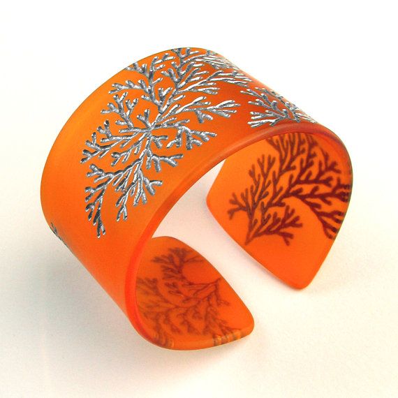 Hochzeit - Reserved Listing Tangerine Cuff Bracelet Reserved For Emu711