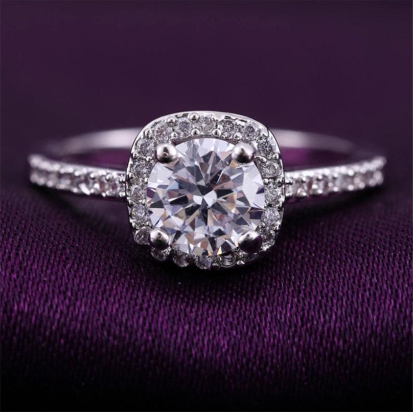 Wedding - Sterling Silver Ring Engagment Ring Wedding jewelry Bridal Jewelry CZ Jewelry Wedding Ring CZ Ring Gemstone Ring Cubic Zirconia Ring
