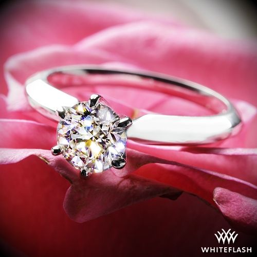 زفاف - Platinum Classic 6 Prong Solitaire Engagement Ring