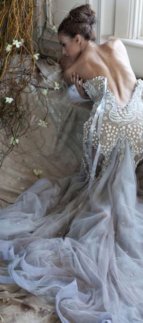 Wedding - Grey and Silver Stylish Dress