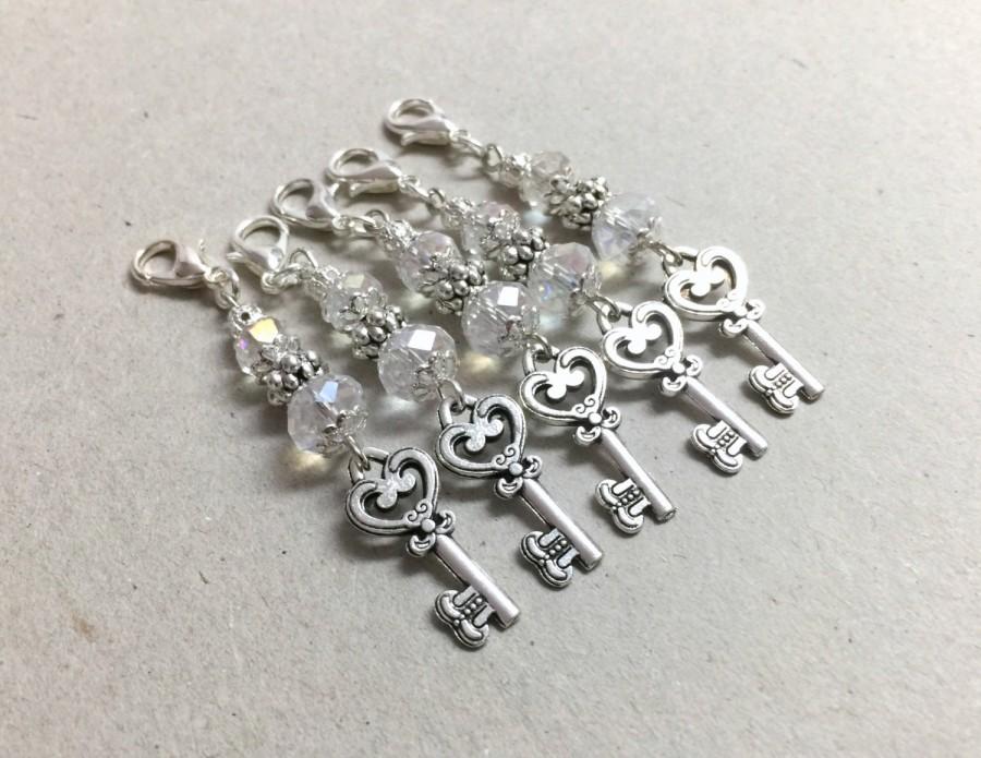 Mariage - Crystal Keychain, Key Keychain, Crystal Wedding Favors, Communion Favors, Party Favors, Keychain Bag Charm, Beaded Keychain, Small Keychain