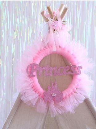 Mariage - Princess Wreath ~ Baby Shower ~ Nursery ~ Baptism ~ Bar Bat Mizvah ~ Birthday ~ Princess party ~ Princess Theme ~ Disney Princess ~
