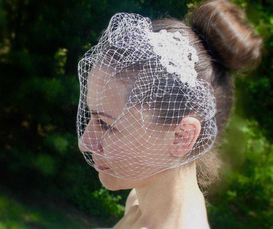 Свадьба - Birdcage Veil, Bridal Veil, Bridal Comb, Blusher Birdcage Veil, Wedding Birdcage Veil, Ivory Birdcage Veil