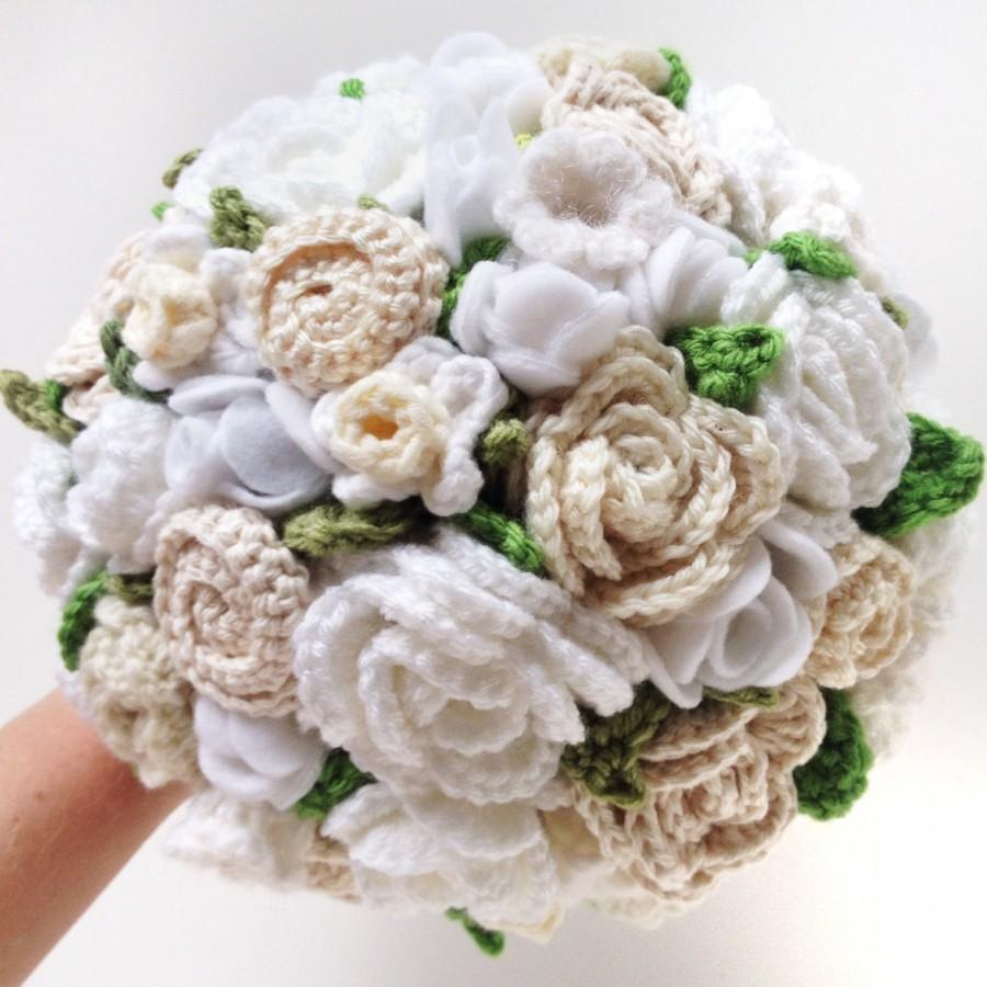 زفاف - Keepsake Crochet Wedding Bouquet - Wedding White, Elopement, Alternative Bouquet, Eco Bouquet