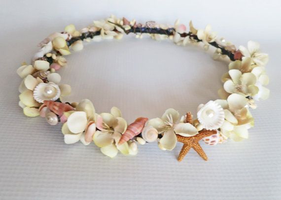 Свадьба - Mermaids Treasure Crown-Beach Wedding Crown-Crown Of Sea Shells-sea Shell Bridal Crown-Mermaid Crown