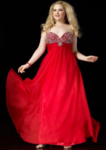Mariage - Chiffon Red Floor Length Ruched Sweetheart Crystals