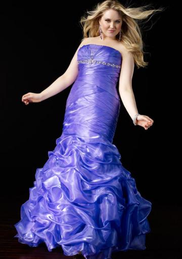 زفاف - Taffeta Blue Strapless Floor Length Sleeveless Mermaid