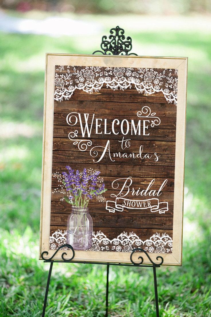 Hochzeit - Wedding Welcome Sign, Bridal Shower Welcome Sign, Bridal shower sign Printable, Rustic Welcome Sign, Bridal Shower Decor