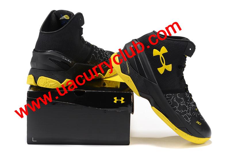 Mariage - 2016 Under Armour Curry Two Black Yellow Championship Shoes