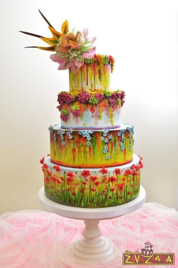 Wedding - Claude Monet Inspired Wedding Cake