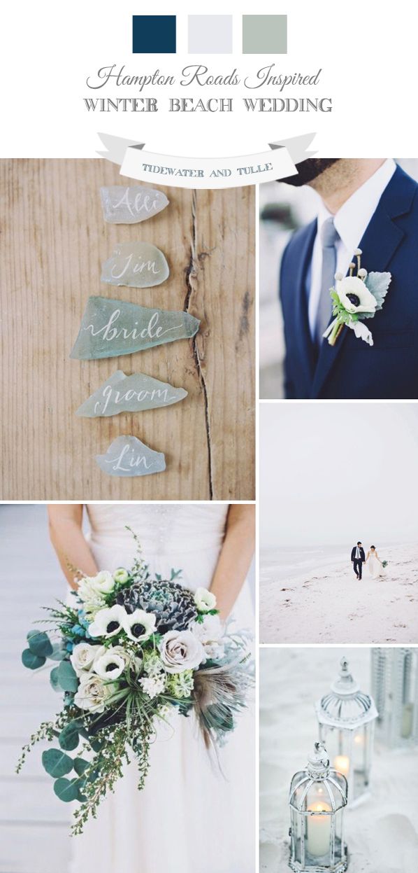 Wedding - Elegant Hampton Roads Inspired Winter Beach Wedding
