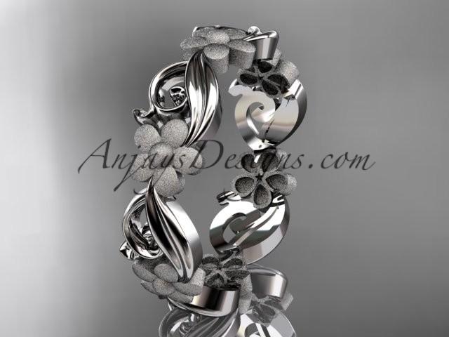 Mariage - platinum flower wedding ring, engagement ring, wedding band ADLR191G