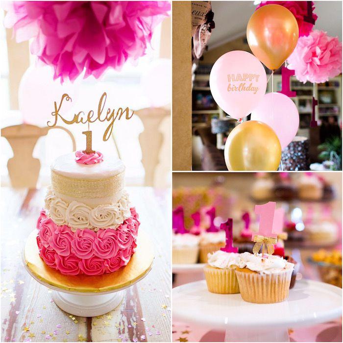 Hochzeit - Pink & Gold Cancer-Free 1st Birthday Party 
