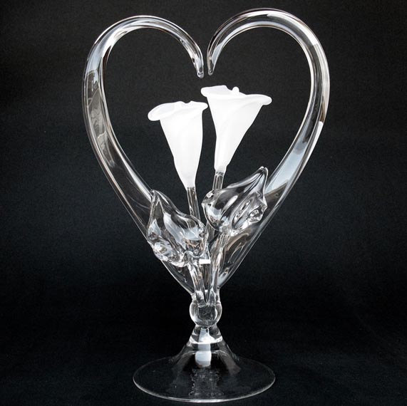 Свадьба - Calla Lily Lilies Frosted Glass Wedding Cake Top Topper