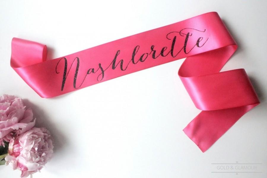زفاف - Hot Pink and Black Glitter Bachelorette Party Sash - Custom Lettered Sash