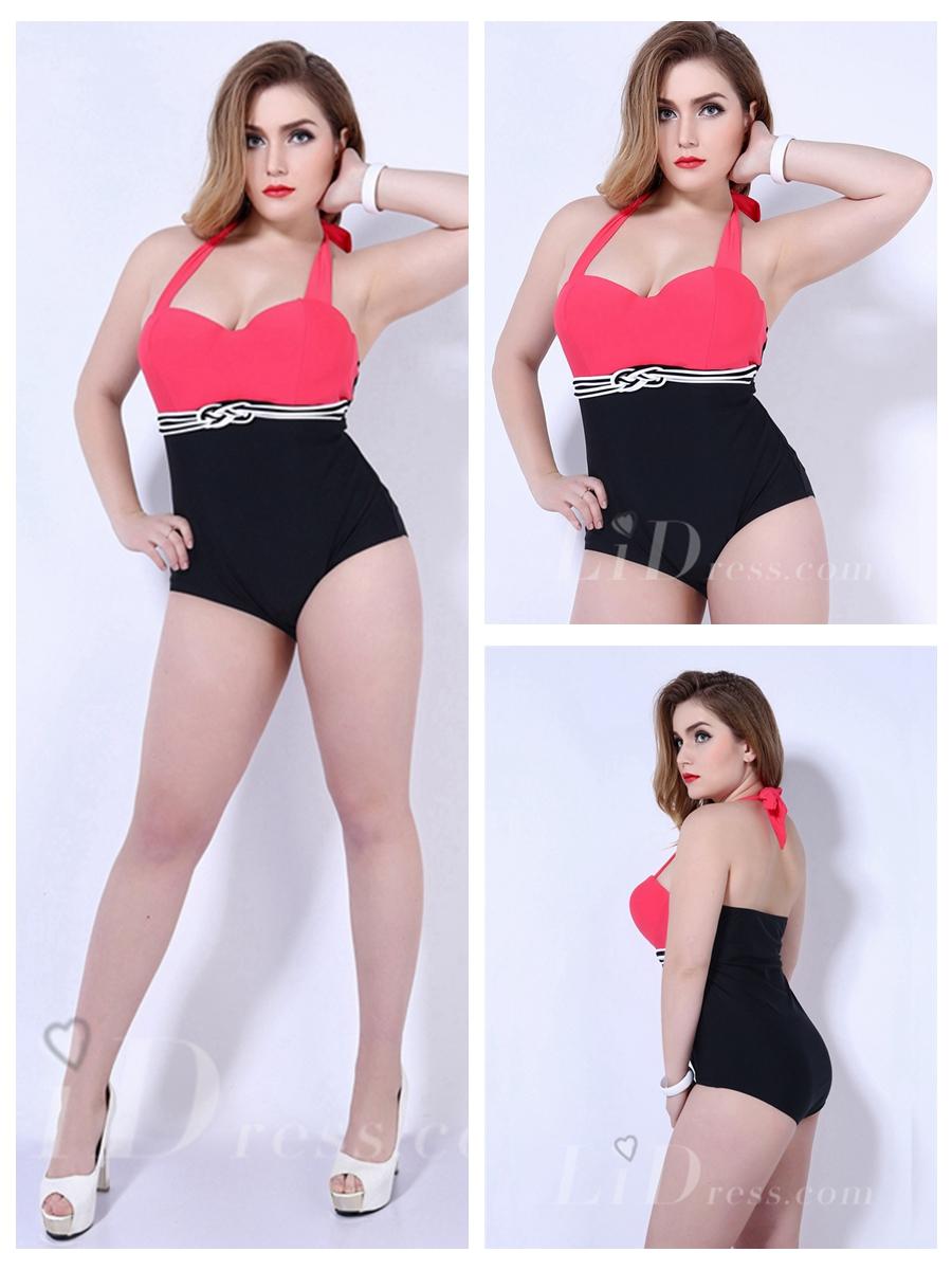 Mariage - Red Pattern Print Plus Size One-Piece Womens Swimsuit Lidyy1605202015