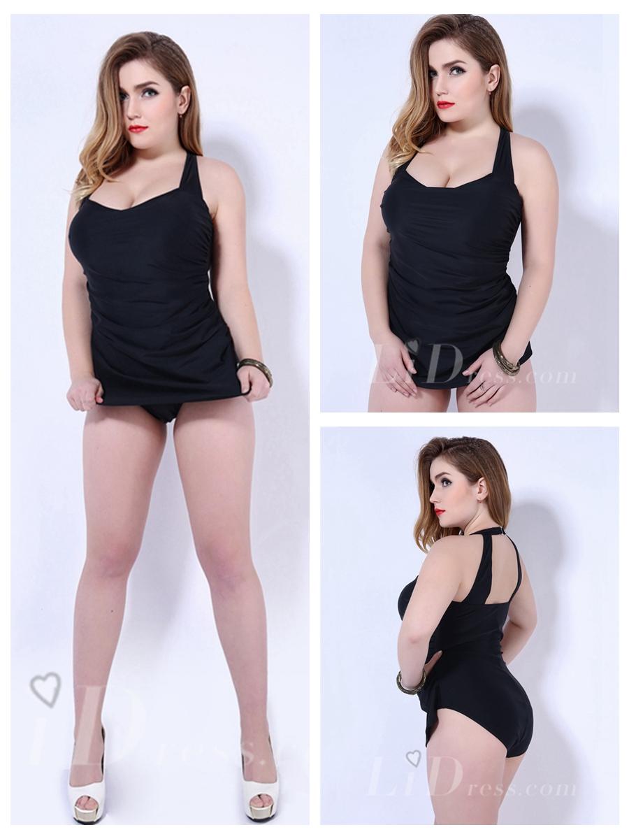 زفاف - Black One-Piece Plus Size Womens Swimsuit Lidyy1605202009