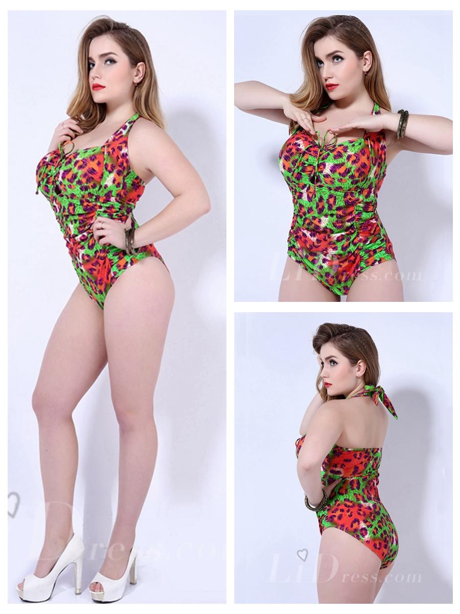 زفاف - Green One-Piece Plus Size Womens Swimsuit Lidyy1605202005