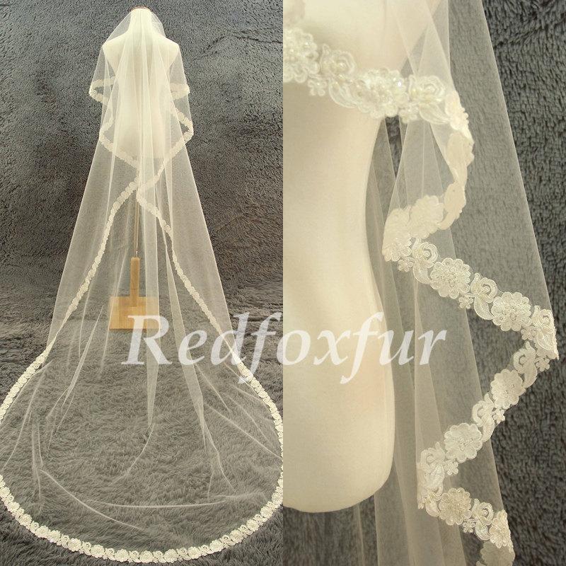 زفاف - Cathedral veil, lace veil