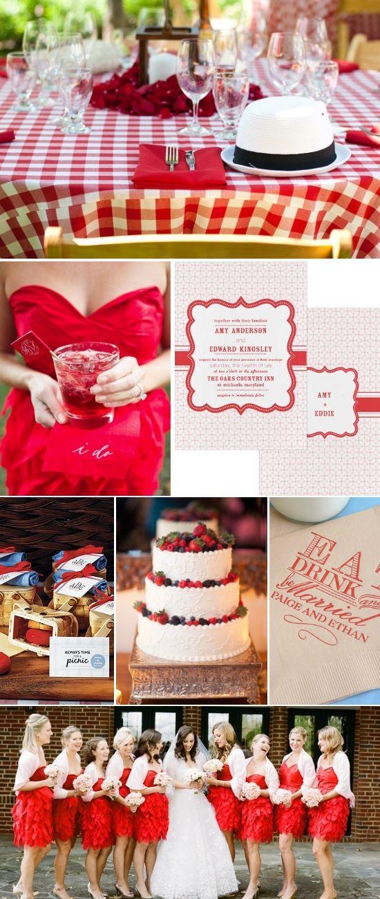 Свадьба - Pretty Picnic Wedding ~ A Red Picnic Wedding Themed Inspiration Board