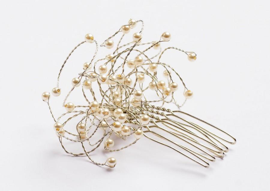 Wedding - Ivory Mini swarovski pearl fascinator comb - Great for bridal, weddings, races or parties. FREE Shipping UK & Ireland