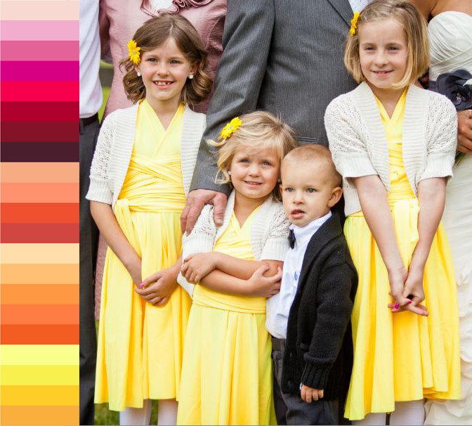 Mariage - CHILD SIZE infinity dress, Free-Style Dress, junior bridesmaid dress, flower girl dress, child dress, girl, toddler, convertible wrap dress