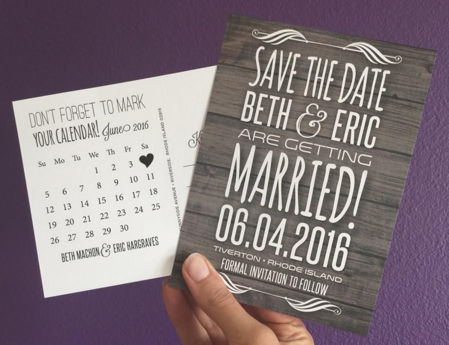 زفاف - Rustic Save-The-Dates; Postcard Optional