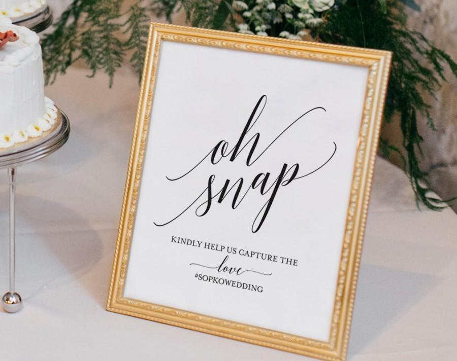 زفاف - Wedding Hashtag Sign, Oh Snap Wedding Sign, Instagram Sign, Share the Love, Wedding Printable, Printable Sign, Instant Download 
