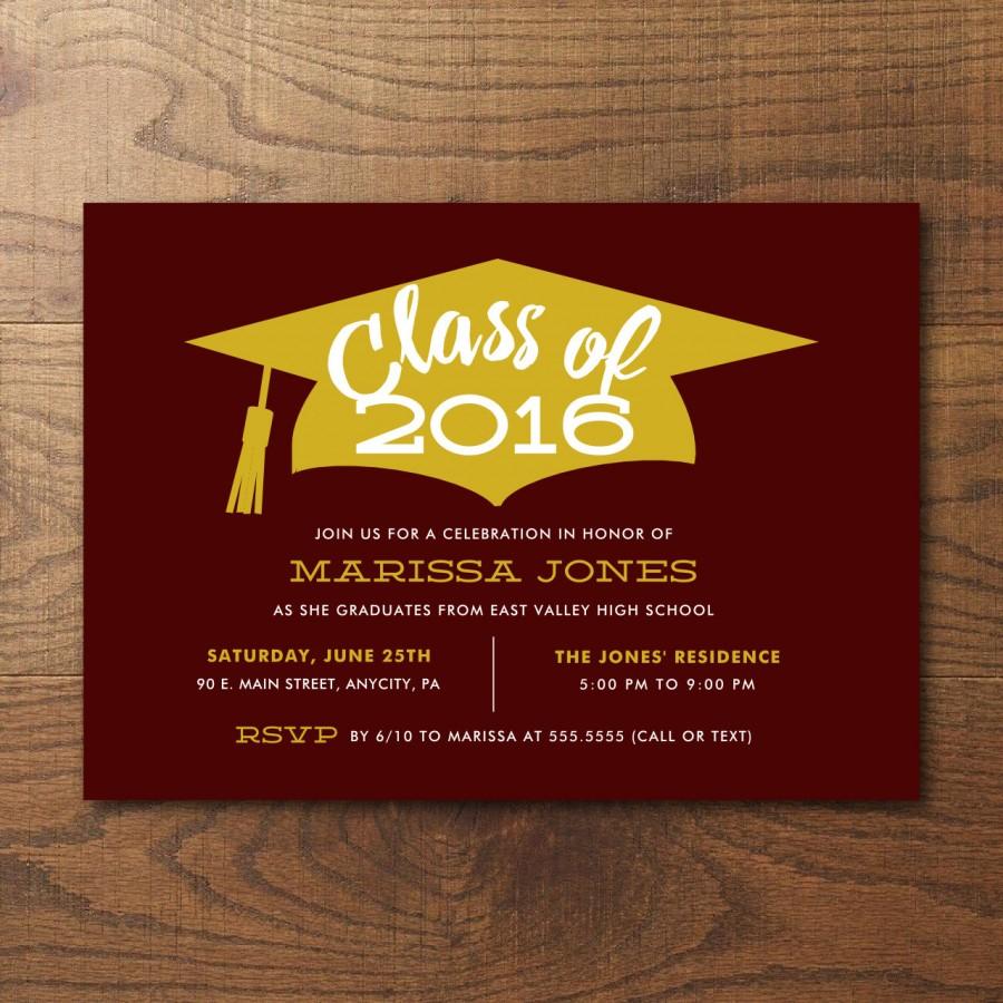 Hochzeit - Printable 2016 Graduation Party Invitation