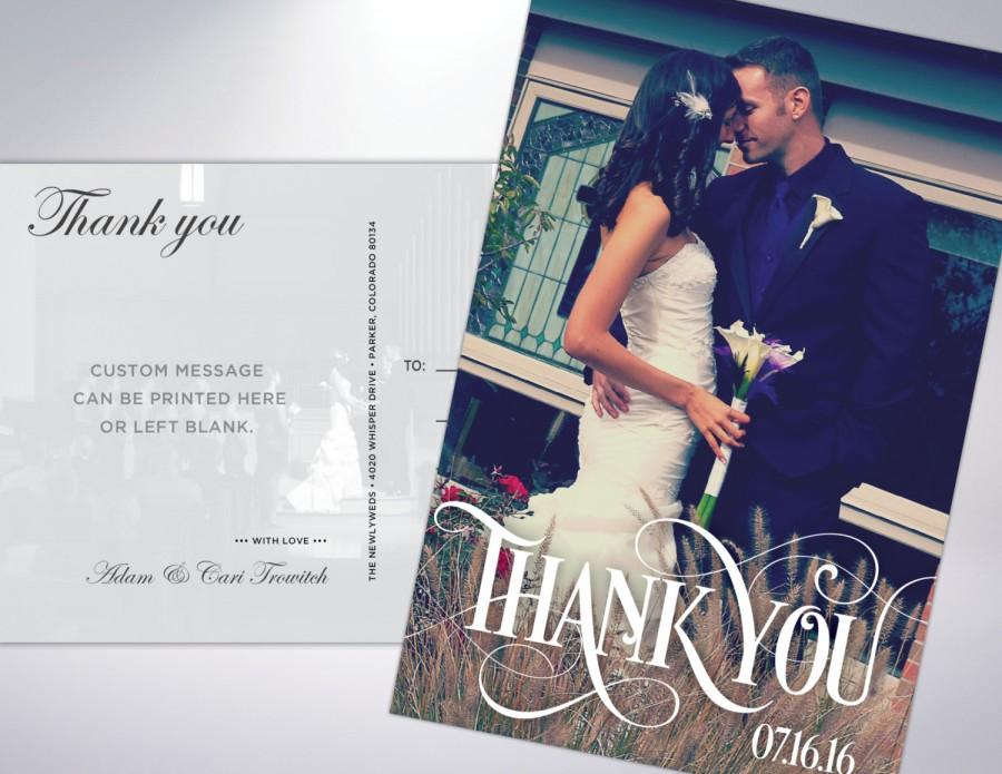 زفاف - Thank You Postcards; custom printed with personal message