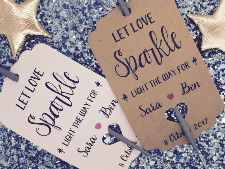 Wedding - Personalised Sparkler Covers For Wedding Favour Gift Tag