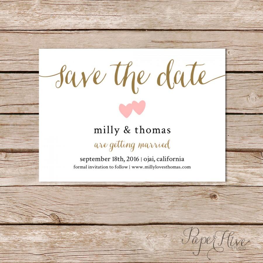 Mariage - Save the Date Cards / Simple and Modern save the date card / printable file or printed cards
