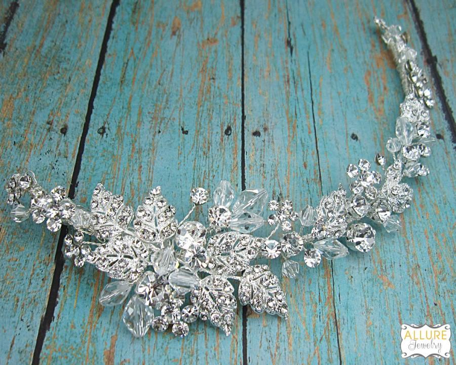 Hochzeit - Wedding Hair Vine, Swarovski Crystal Bridal Wedding Headpiece Vine, Flexible Vine Handwired Crystal Hair Piece, Wedding Hair Piece 207993564